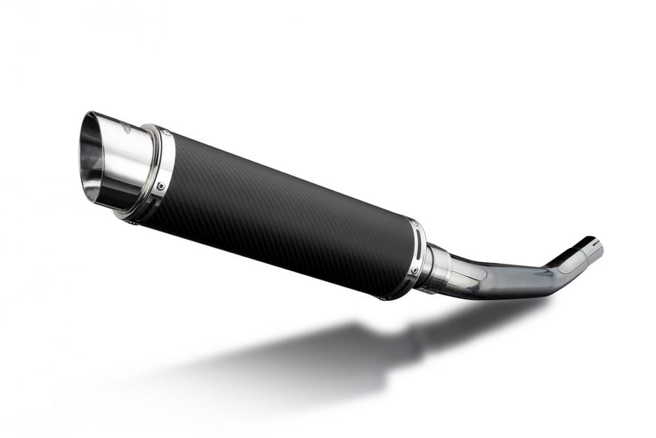 KAWASAKI ZX6R NINJA 636 2003-04 350mm ROUND CARBON BSAU SILENCER EXHAUST KIT