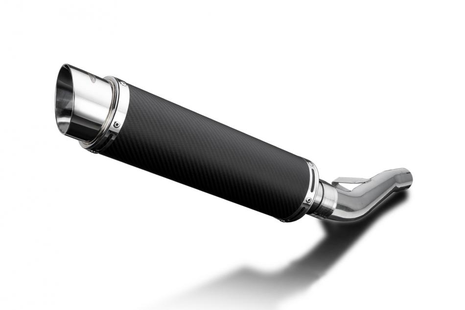 Suzuki GSX1400 2005-2009 Delkevic 350mm Round Carbon Exhaust Silencer Can Kit