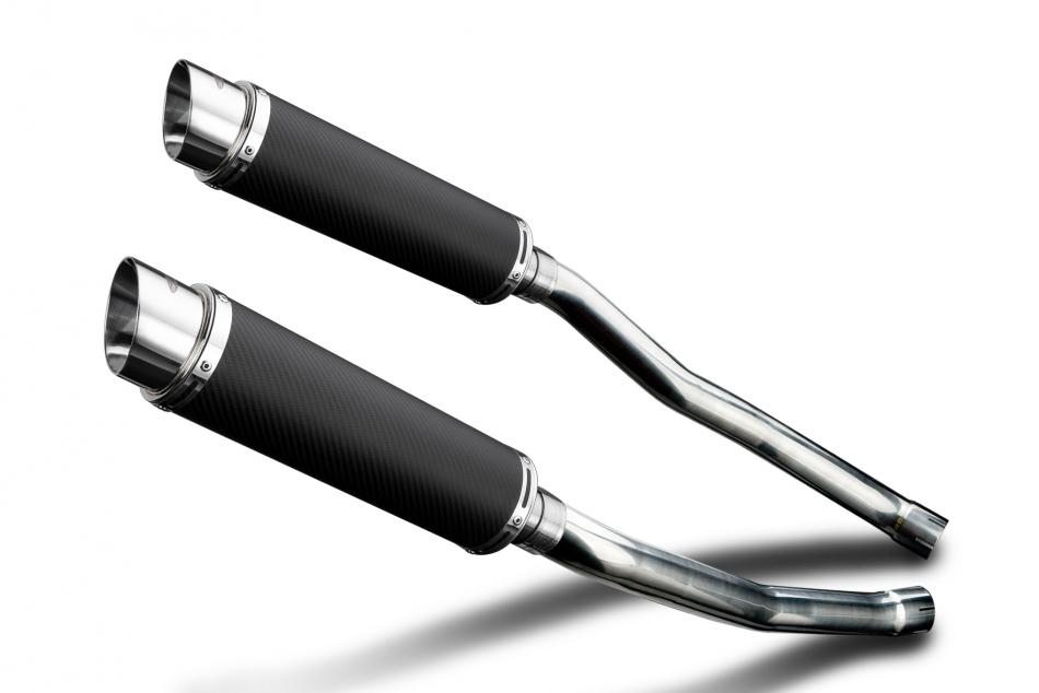 KAWASAKI ZZR1400 NINJA 2008-2011 350mm ROUND CARBON BSAU SILENCER EXHAUST KIT