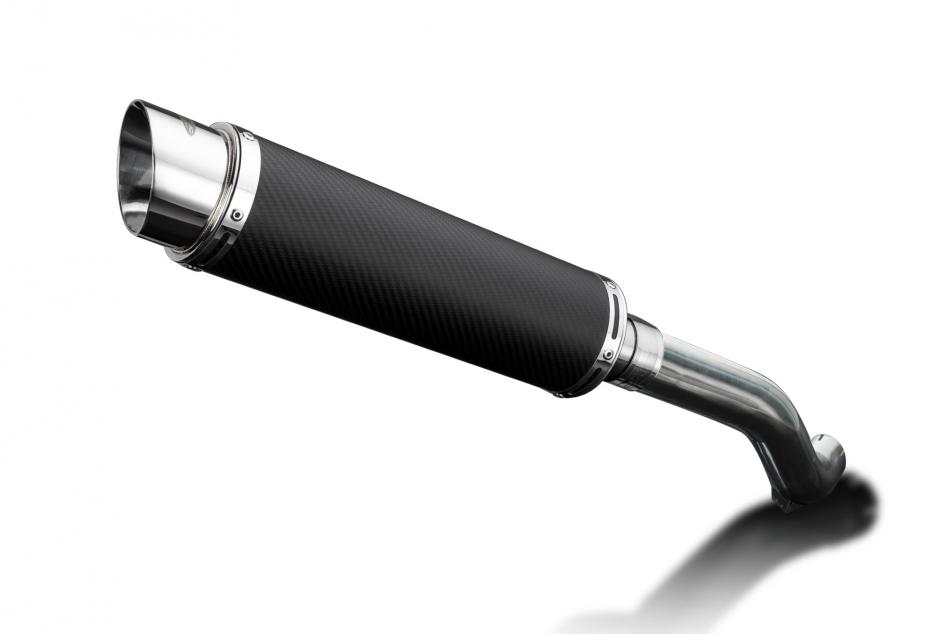 VFR800F HONDA HI LEVEL 350mm ROUND CARBON BSAU SILENCER EXHAUST KIT