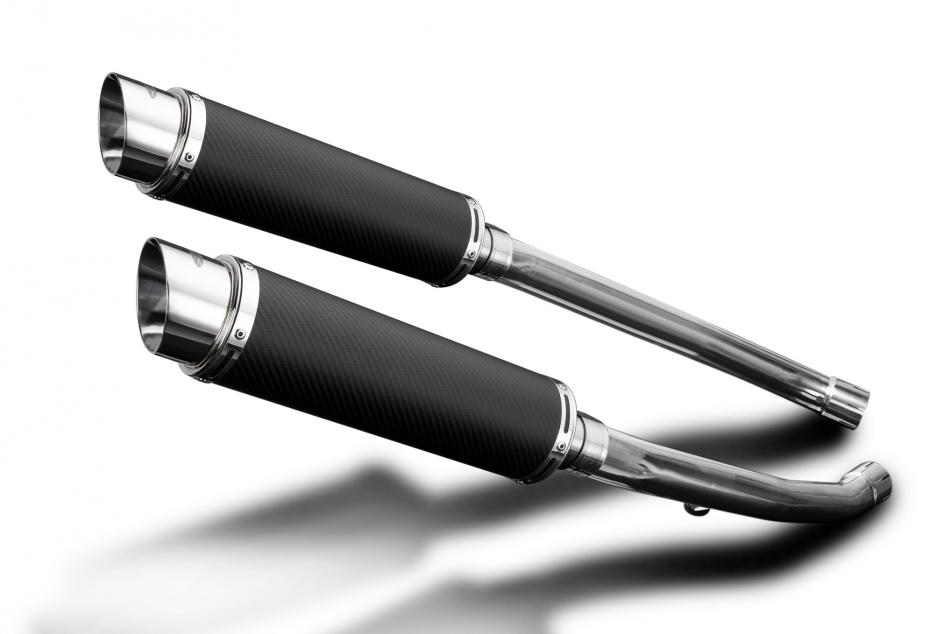 Kawasaki ZZR1400 ZX14 2012-2023 350mm ROUND CARBON BSAU SILENCER EXHAUST KIT