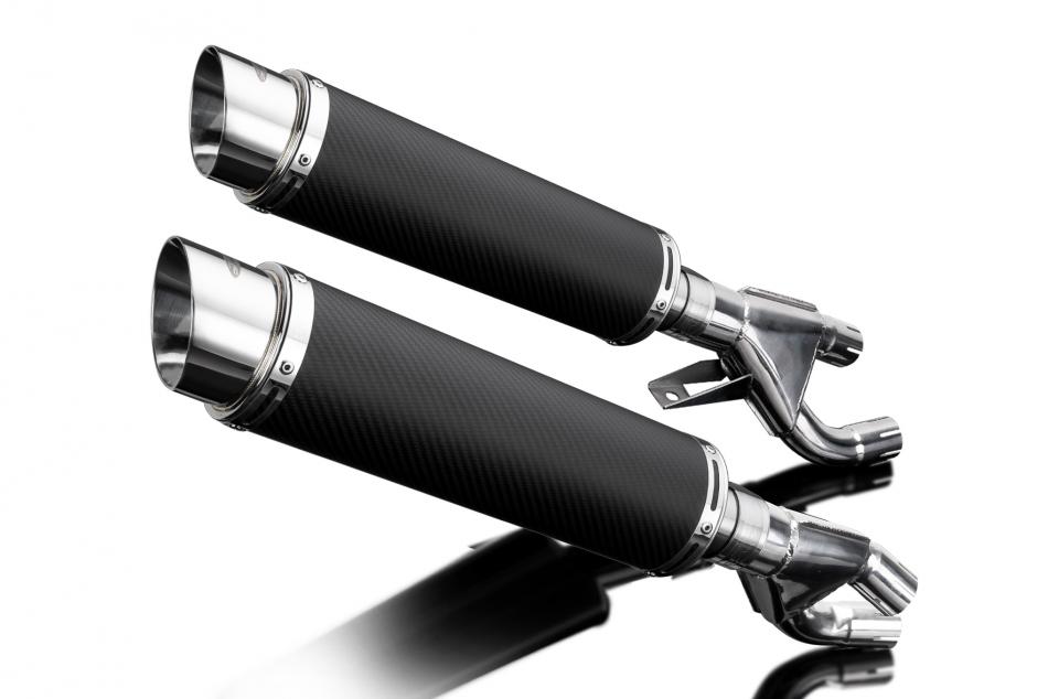 YAMAHA V-MAX 1200 1984-2007 350mm ROUND CARBON BSAU SILENCER EXHAUST KIT