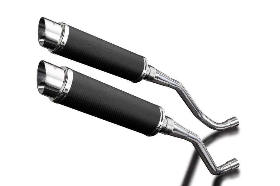 YAMAHA XT660 X/R 2004-2016 350mm ROUND CARBON BSAU SILENCER EXHAUST KIT
