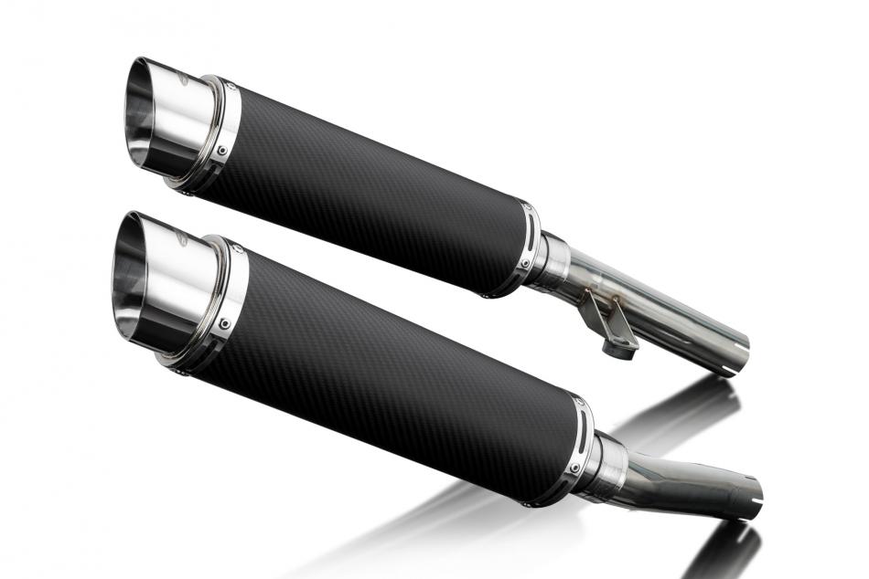 KAWASAKI ZZR1200 NINJA 2002-2005 350mm ROUND CARBON BSAU SILENCER EXHAUST KIT