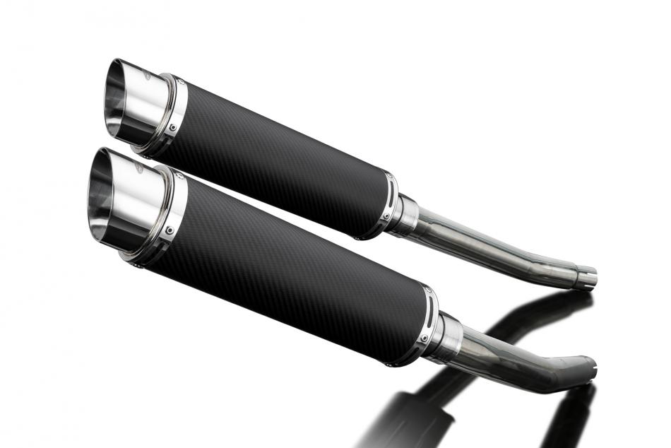 SUZUKI GSX1300R HAYABUSA 2008-2020 350mm ROUND CARBON BSAU SILENCER EXHAUST KIT