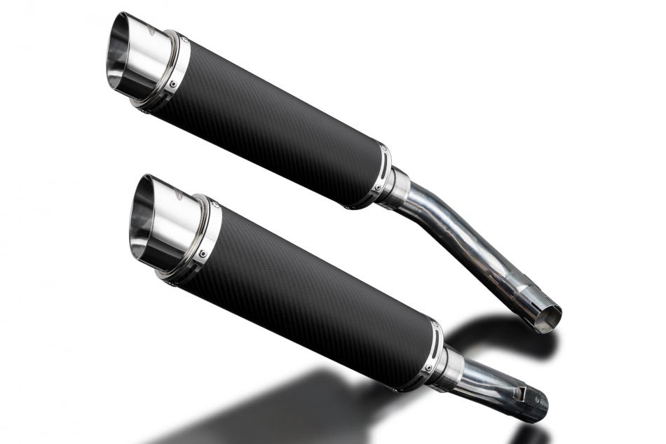 YAMAHA YZF-R1 2009-2014 350mm ROUND CARBON BSAU SILENCER EXHAUST KIT