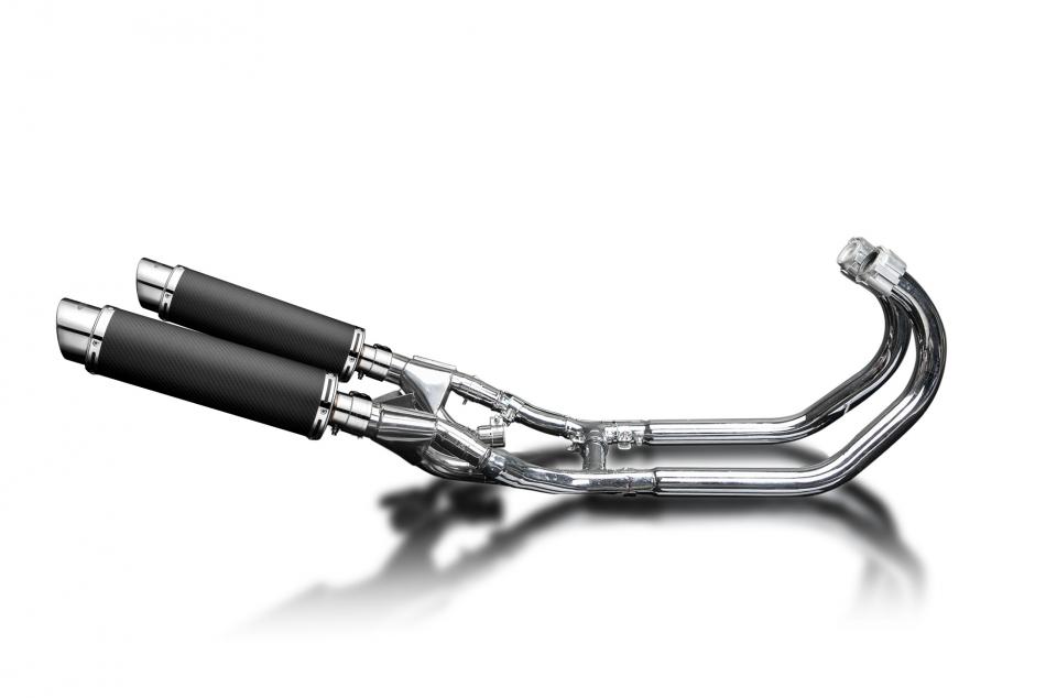 YAMAHA V-MAX VMX1200 FULL EXHAUST SYSTEM 350mm CARBON ROUND BSAU SILENCERS