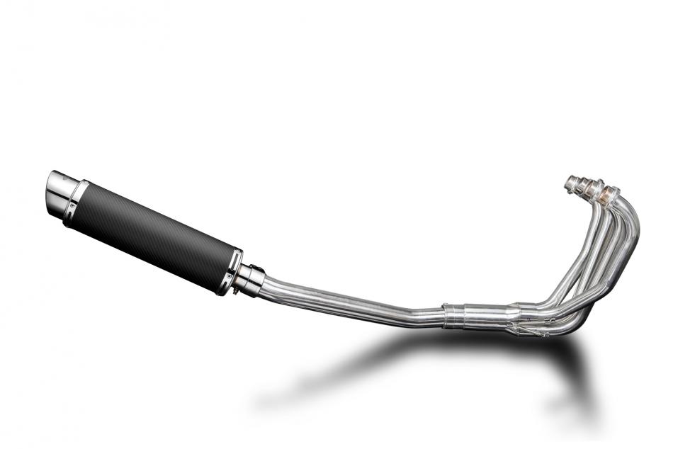 SUZUKI GSX600F 97-06 FULL 4-1 EXHAUST SYSTEM 350mm CARBON ROUND BSAU SILENCER