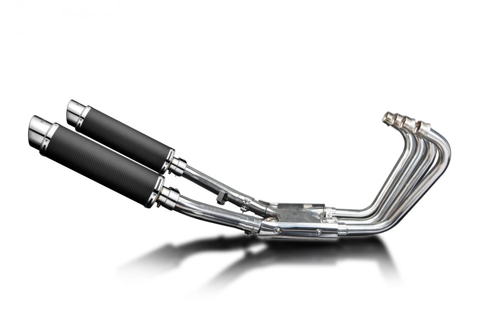 YAMAHA XJR1200 FULL 4-2 EXHAUST SYSTEM 350mm CARBON ROUND BSAU SILENCERS