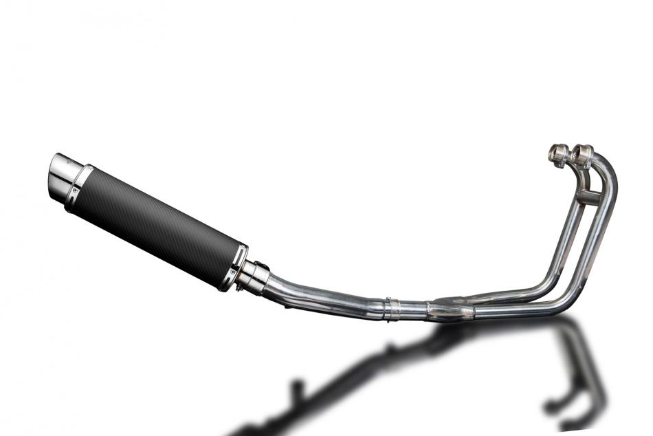 SUZUKI GS500 E/F 1989-2009 FULL 2-1 EXHAUST SYSTEM 350mm CARBON ROUND SILENCER