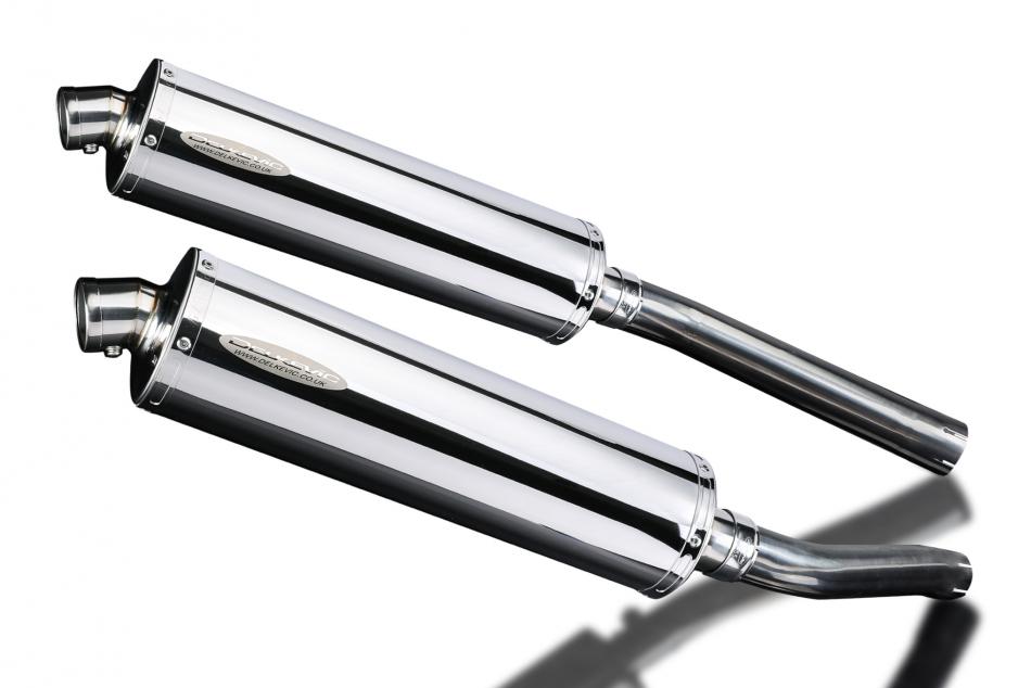 SUZUKI DL1000 V-STROM 2002-2013 450mm OVAL STAINLESS BSAU SILENCER EXHAUST KIT