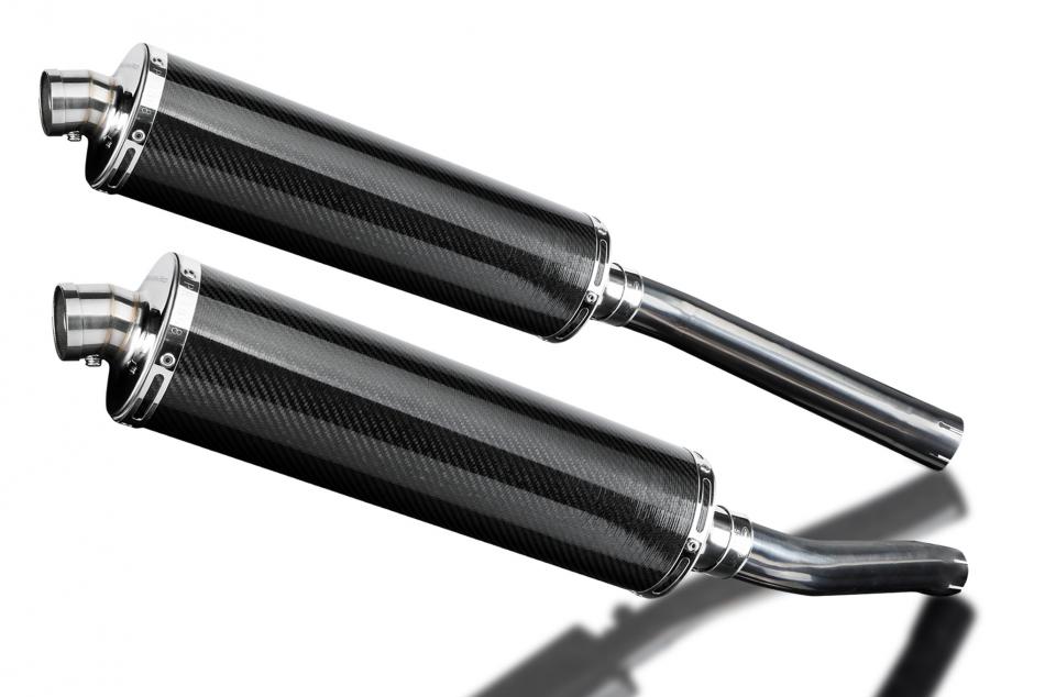 SUZUKI DL1000 V-STROM 2002-2013 450mm OVAL CARBON BSAU SILENCER EXHAUST KIT