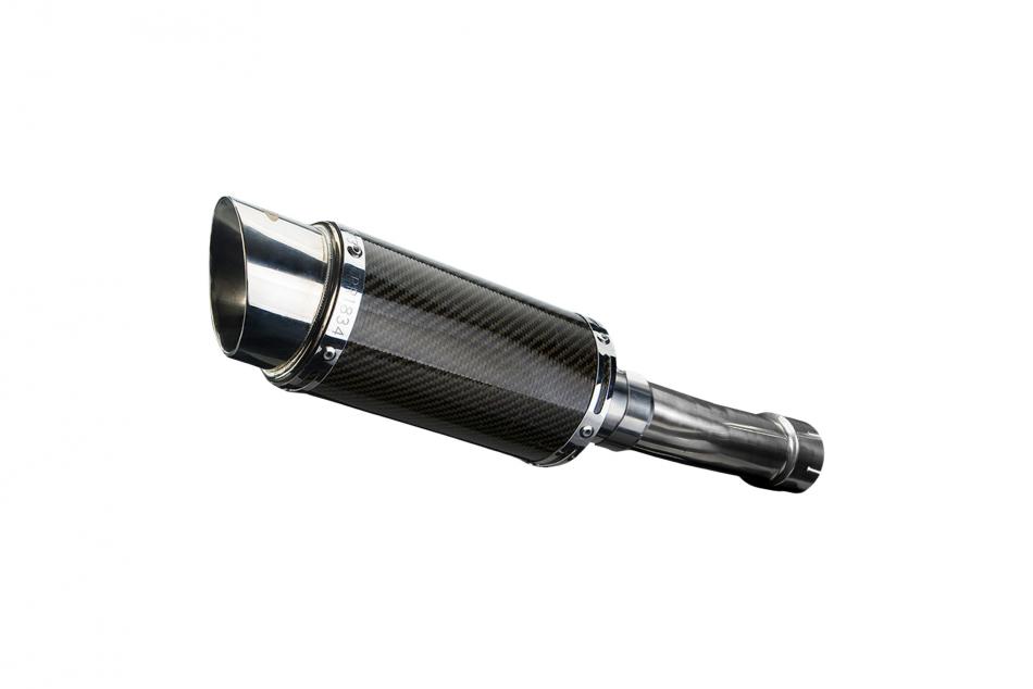 Kawasaki ER5 1996-2007 200mm Round Carbon Exhaust Silencer Can Kit