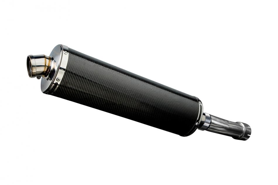 Kawasaki ER5 1996-2007 450mm Oval Carbon Exhaust Silencer Can Kit