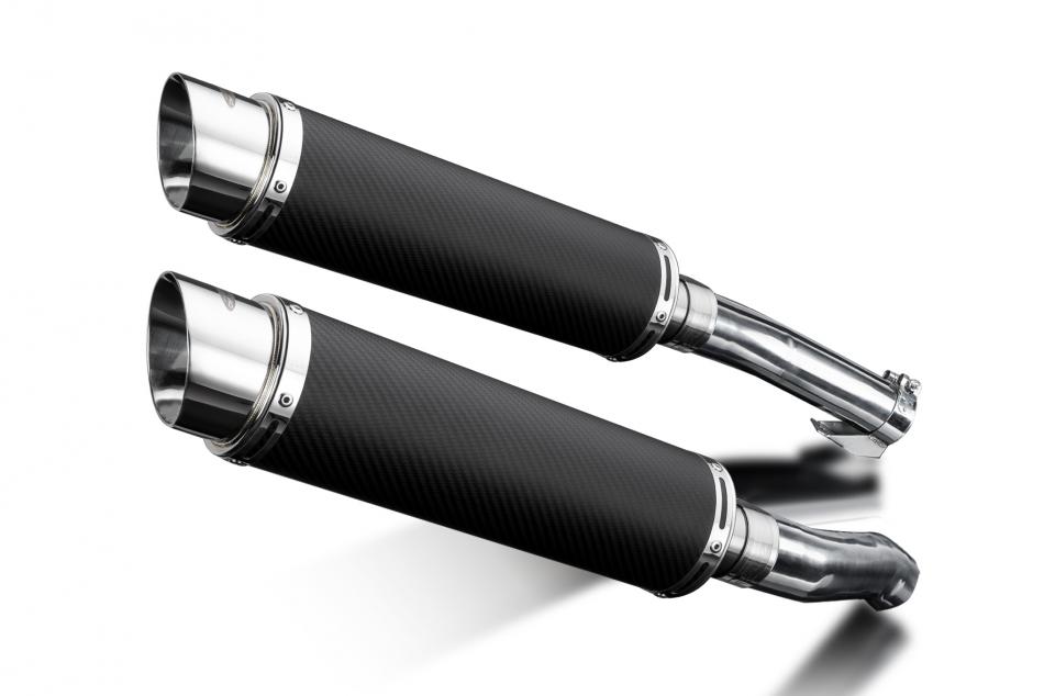KAWASAKI Z1000SX ABS 2010-2019 350mm ROUND CARBON BSAU SILENCER EXHAUST KIT