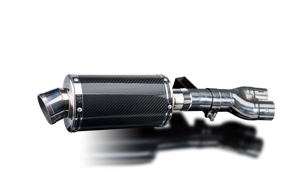 HONDA NT400 BROS NT650HAWK 88-92 225mm OVAL CARBON SILENCER EXHAUST KIT