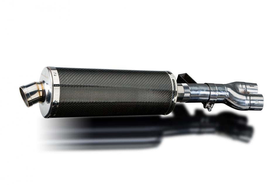 HONDA NT400 BROS NT650HAWK 88-92 350mm OVAL CARBON BSAU SILENCER EXHAUST KIT