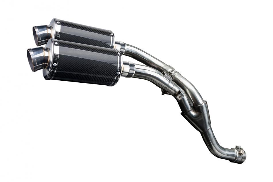 YAMAHA YZF-R1 YZFR1 09-14 DECAT 225mm OVAL CARBON SILENCER EXHAUST KIT