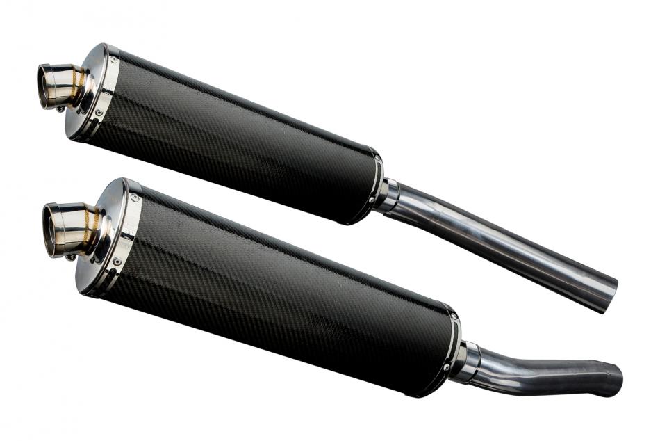 KAWASAKI KLV1000 2004-2005 450mm OVAL CARBON BSAU SILENCER EXHAUST KIT