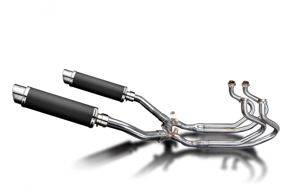 ST1300 (ABS/TCS) ALL MODELS 2002-2014 / DL10 ROUND 350mm (14 inch) CARBON FIBRE SILENCERS 4 into 2 C
