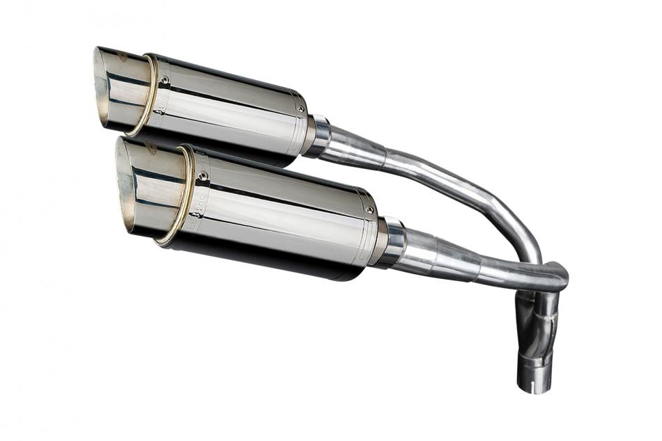 HONDA CB900F HORNET 01-09 HI LEV 200mm ROUND STAINLESS SILENCER EXHAUST KIT