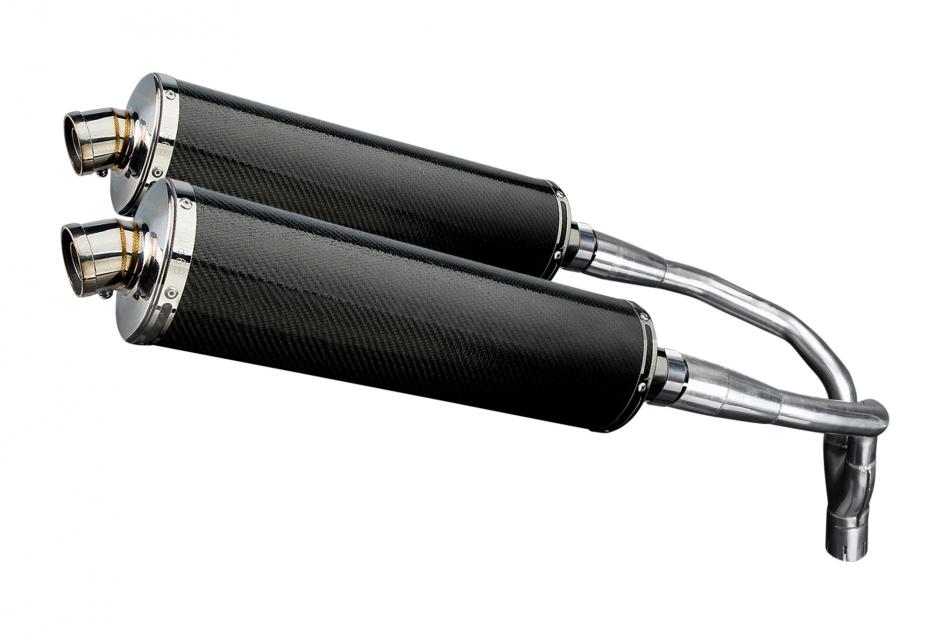 HONDA CB900F HORNET 01-09 HI LEV 450mm OVAL CARBON BSAU SILENCER EXHAUST KIT