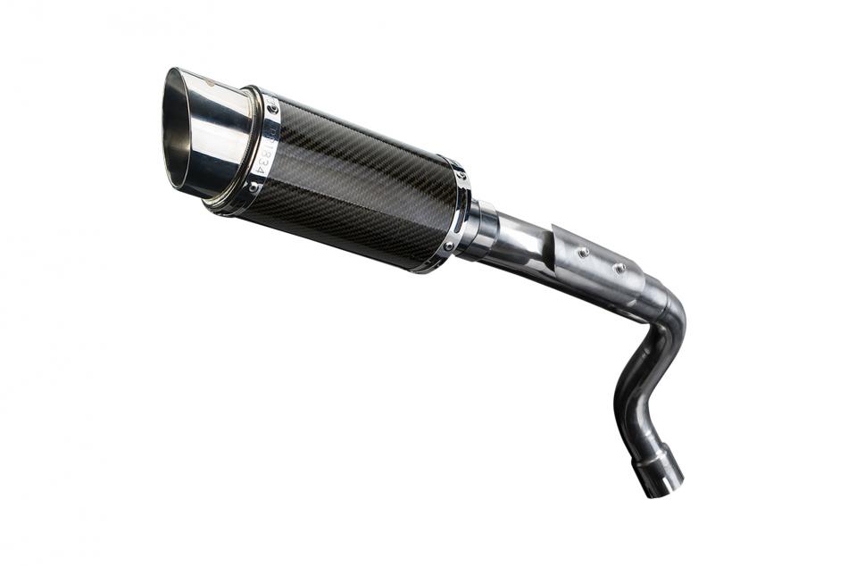 HONDA CB600F HORNET 03-06 HI LEV 200mm ROUND CARBON  SILENCER EXHAUST KIT