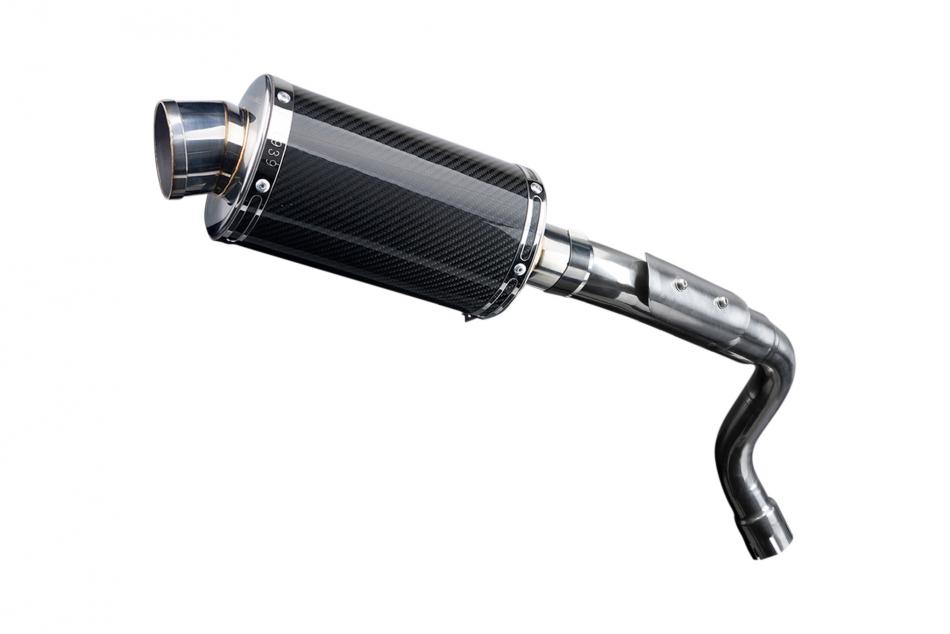 HONDA CB600F HORNET 03-06 HI LEV 225mm OVAL CARBON SILENCER EXHAUST KIT