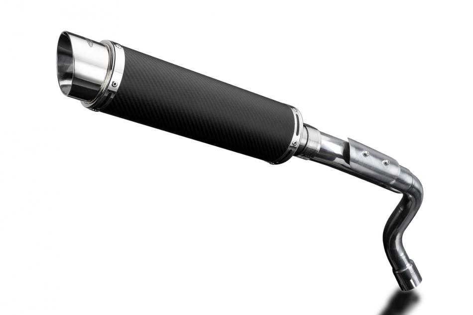 HONDA CB600F HORNET 2003-06 350mm CARBON ROUND BSAU SILENCER EXHAUST KIT HILEVEL