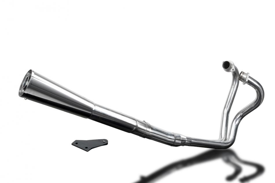 YAMAHA XS650 B 74-79 FULL 2-1 STAINLESS STEEL EXHAUST CLASSIC MEGAPHONE SILENCER