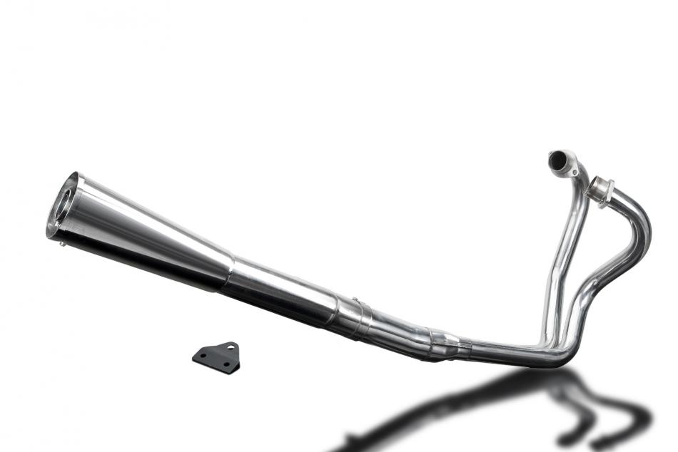 YAMAHA XS650 SE-B 1978-85 FULL 2-1 STAINLESS EXHAUST CLASSIC MEGAPHONE SILENCER