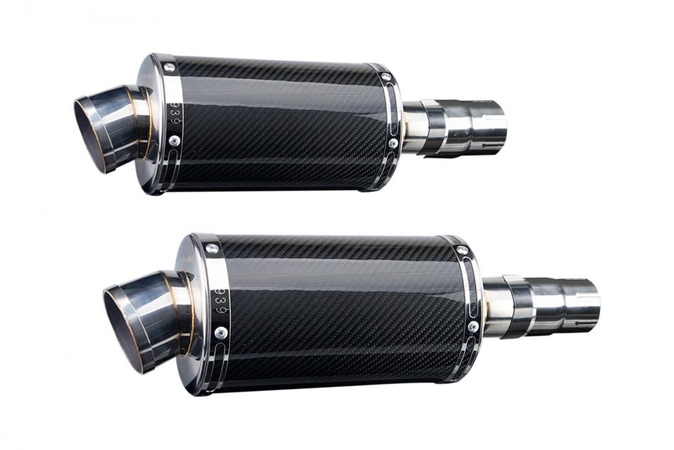 KAWASAKI EN500C 1996-2009 225mm OVAL CARBON SILENCER EXHAUST KIT