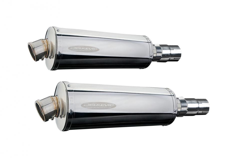 KAWASAKI EN500C 1996-2009 350mm OVAL STAINLESS BSAU SILENCER EXHAUST KIT