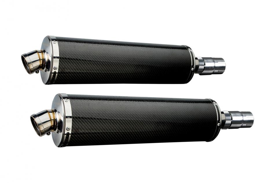 KAWASAKI EN500C 1996-2009 450mm OVAL CARBON BSAU SILENCER EXHAUST KIT