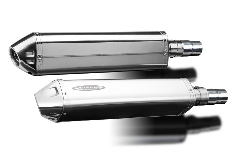 Kawasaki EN500C 1996-2009 420mm Tri-Oval Stainless Exhaust Silencer Can Kit