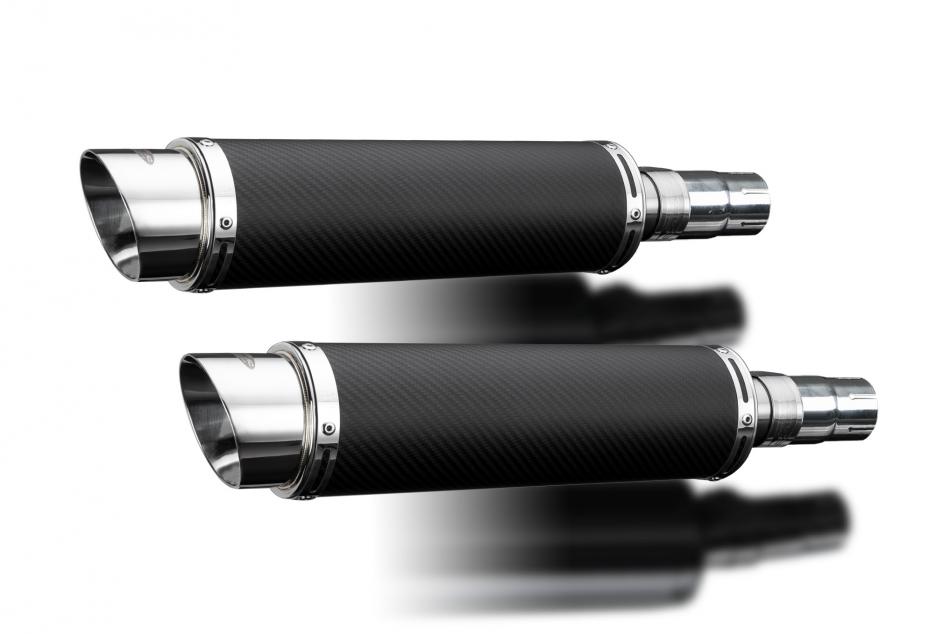 KAWASAKI EN500C 1996-2009 350mm CARBON ROUND BSAU SILENCER EXHAUST KIT