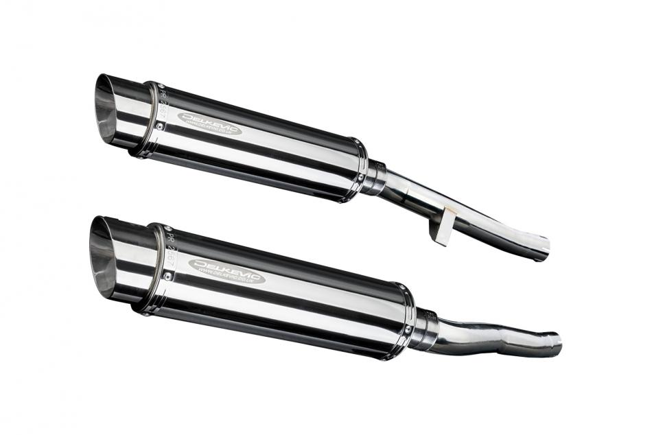 Suzuki GSX1400 2001-2004 Delkevic 350mm Round Stainless Exhaust Silencer Can Kit