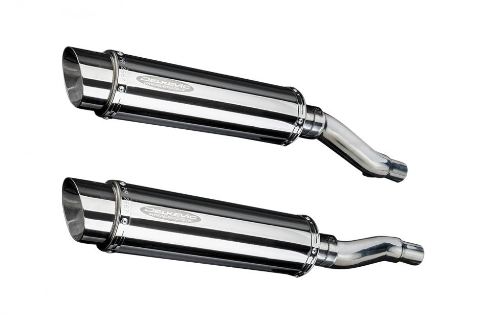 KAWASAKI GPZ500S 1987-2007 350mm ROUND STAINLESS BSAU SILENCER EXHAUST KIT