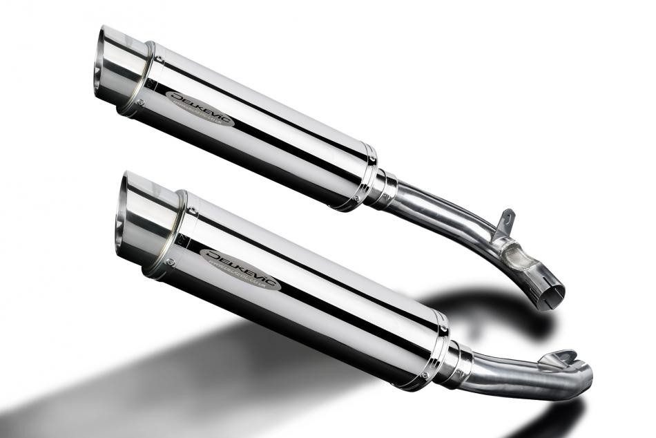 HONDA VTR1000 FIRESTORM 1997-03 350mm ROUND STAINLESS BSAU SILENCER EXHAUST KIT