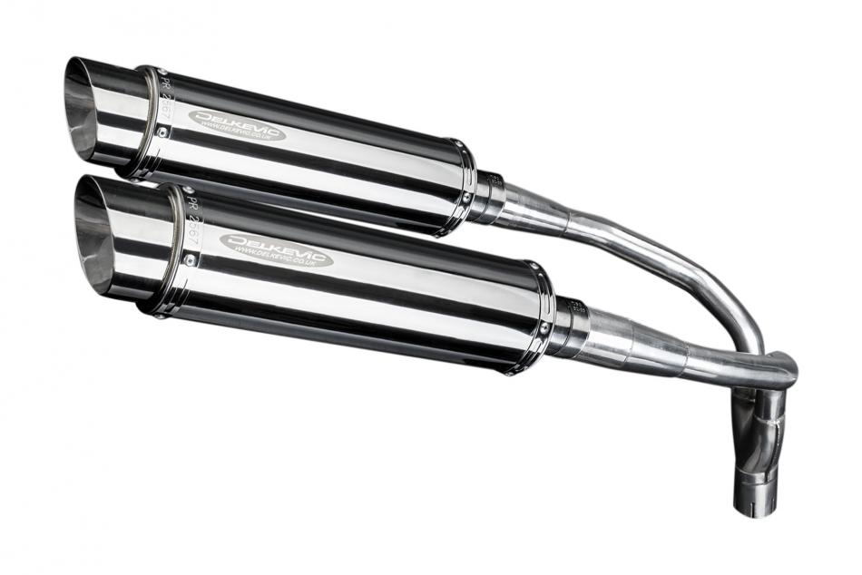 HONDA CB900F HORNET 01-09 HI LEV 350mm ROUND STAINLESS BSAU SILENCER EXHAUST KIT