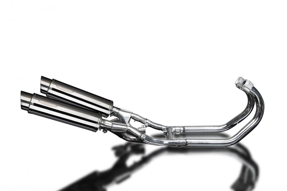 YAMAHA V-MAX VMX1200 FULL EXHAUST SYSTEM 350mm STAINLESS ROUND BSAU SILENCERS