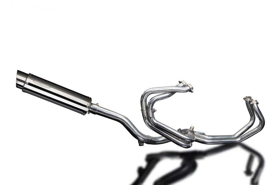 VFR800Fi 1997-2002 / SL10 ROUND 350mm (14 inch) HI-LEVEL SILENCER 4-1 COMPLETE SYSTEM 304 STAINLESS