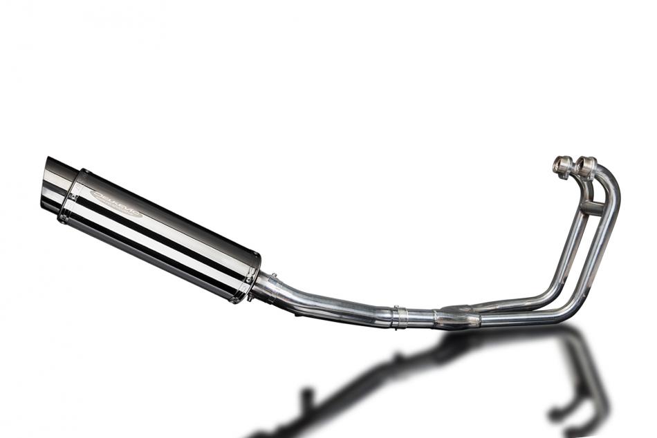 SUZUKI GS500 E/F 89-2009 FULL 2-1 EXHAUST SYSTEM 350mm STAINLESS ROUND SILENCER