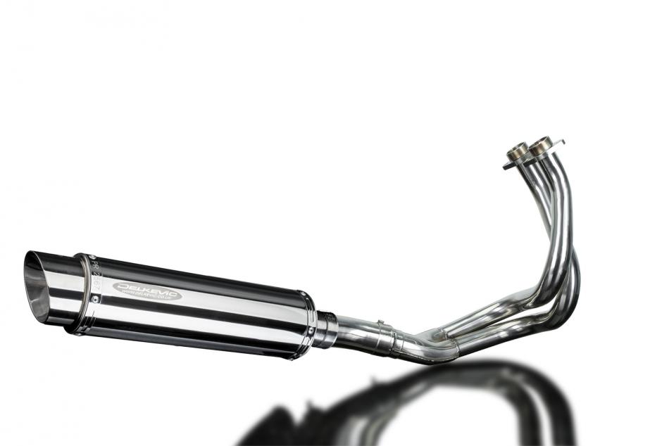 KAWASAKI KLE650 VERSYS 15-21 FULL EXHAUST SYSTEM 350mm STAINLESS ROUND SILENCER