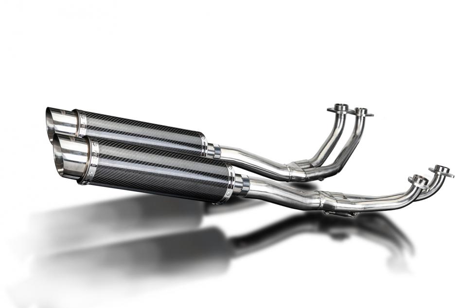 HONDA GL1100 GOLDWING 80-83 FULL 4-2 EXHAUST 350mm CARBON BSAU ROAD SILENCERS
