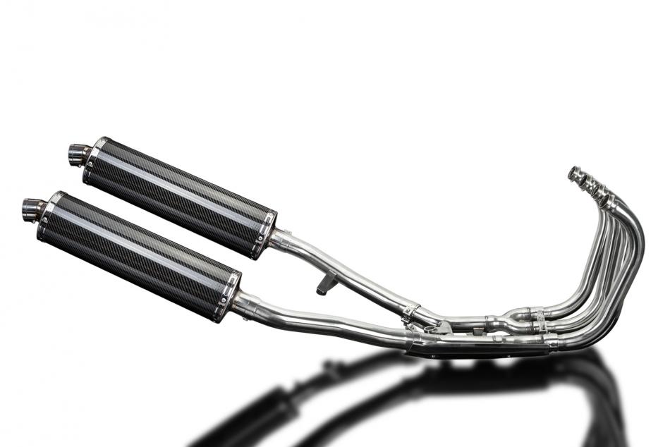 Suzuki GSX1400 2001-2004 Delkevic Full Exhaust 4-2 450mm Oval Carbon Silencers