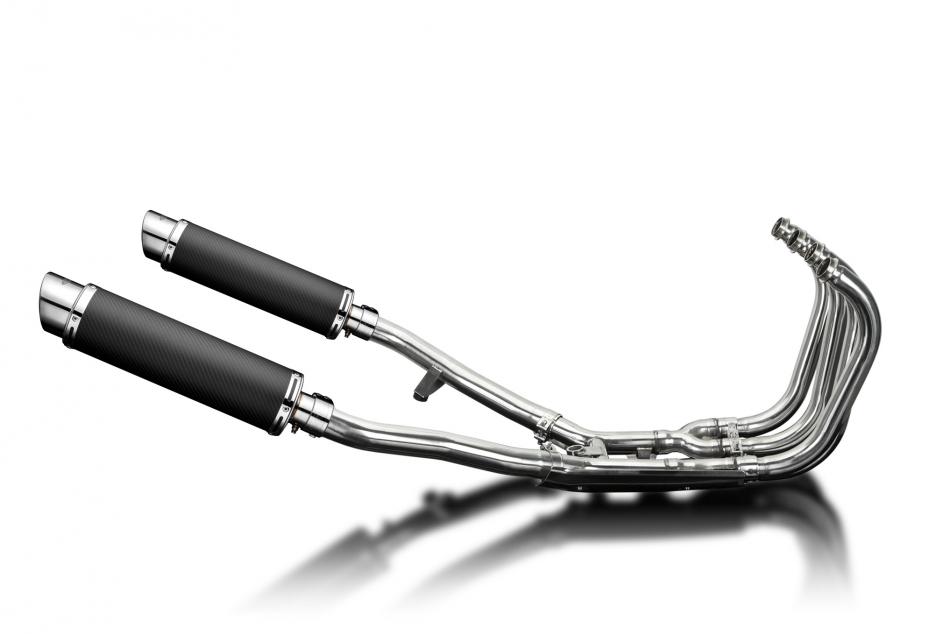 Suzuki GSX1400 2001-2004 Delkevic Full Exhaust 4-2 350mm Round Carbon Silencers