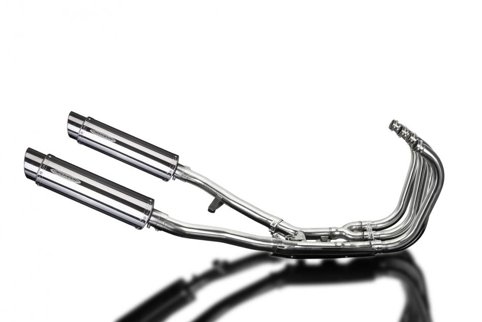 Suzuki GSX1400 2001-04 Delkevic Full Exhaust 4-2 350mm Round Stainless Silencers