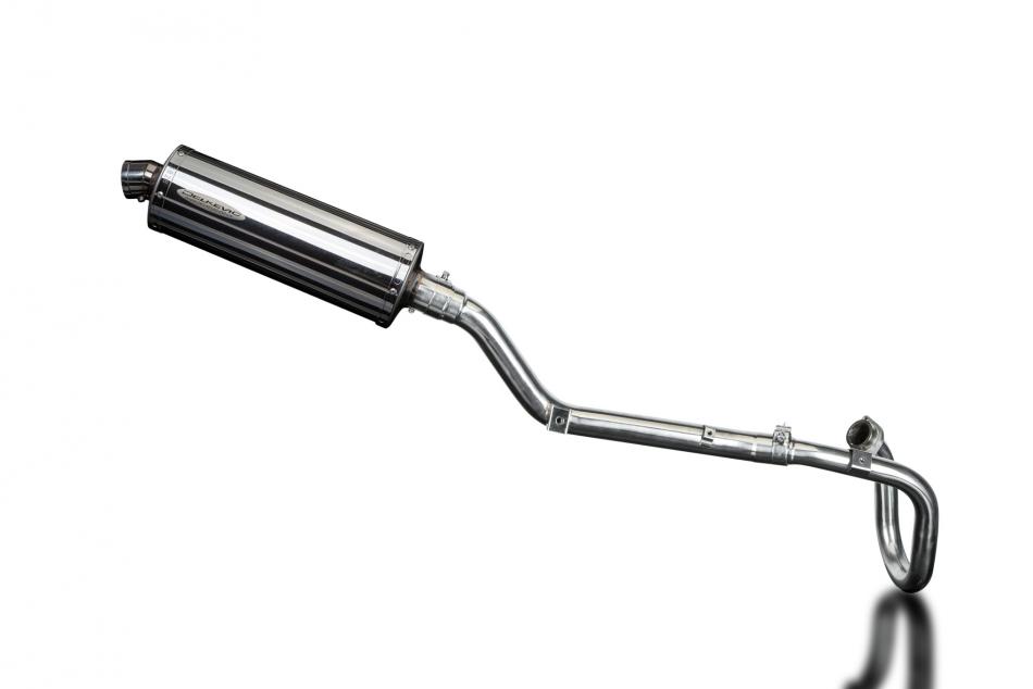 SUZUKI DRZ400S DRZ400SM FULL EXHAUST SYSTEM 350mm STAINLESS OVAL BSAU SILENCER