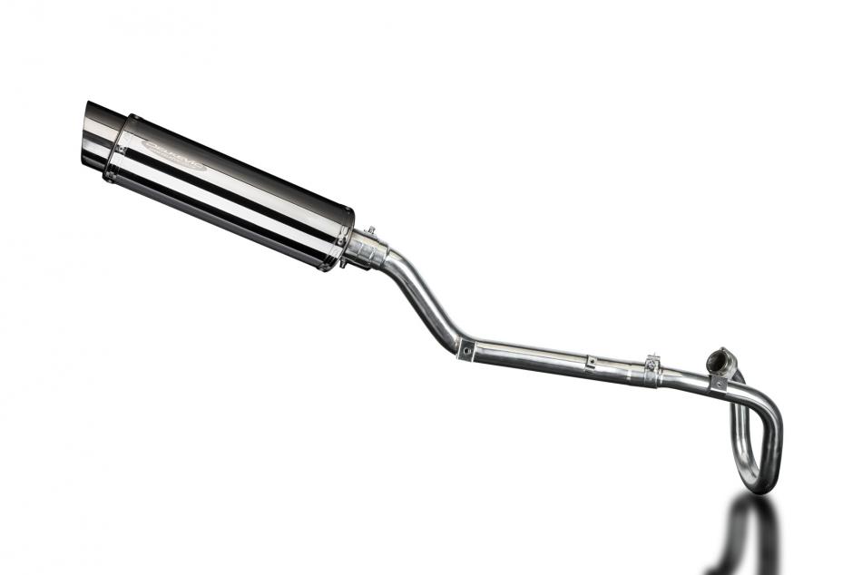 SUZUKI DRZ400S DRZ400SM FULL EXHAUST SYSTEM 350mm STAINLESS ROUND BSAU SILENCER